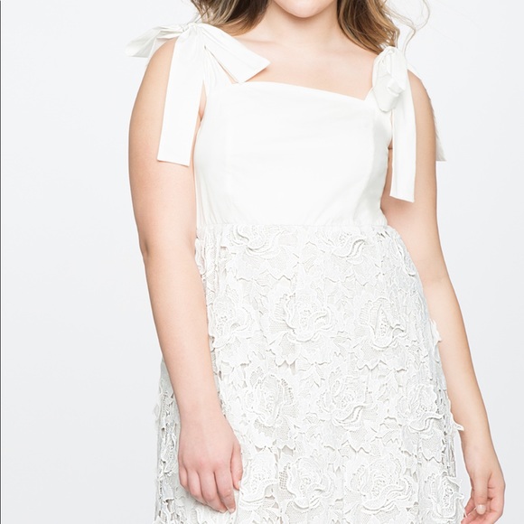 ELOQUII 3D  LACE FIT AND FLARE DRESS - Picture 2 of 10